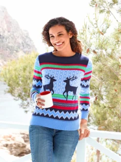 Jacquard-Pullover in Norweger-Optik