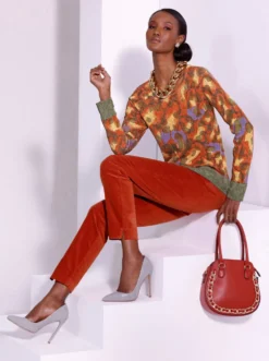 Jacquard-Pullover mit Ajour-Bordüre