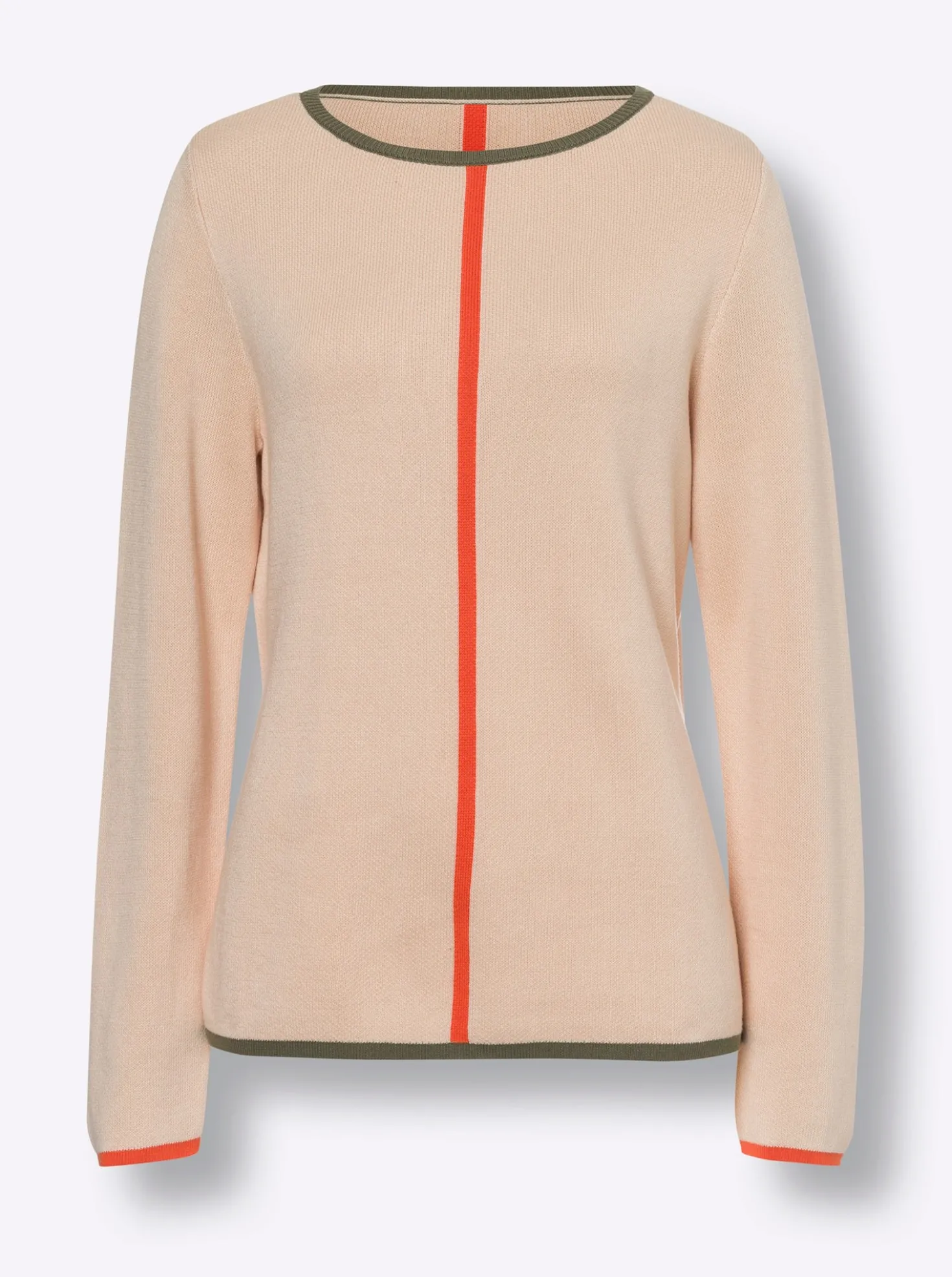 Jacquard-Pullover mit Kontraststreifen