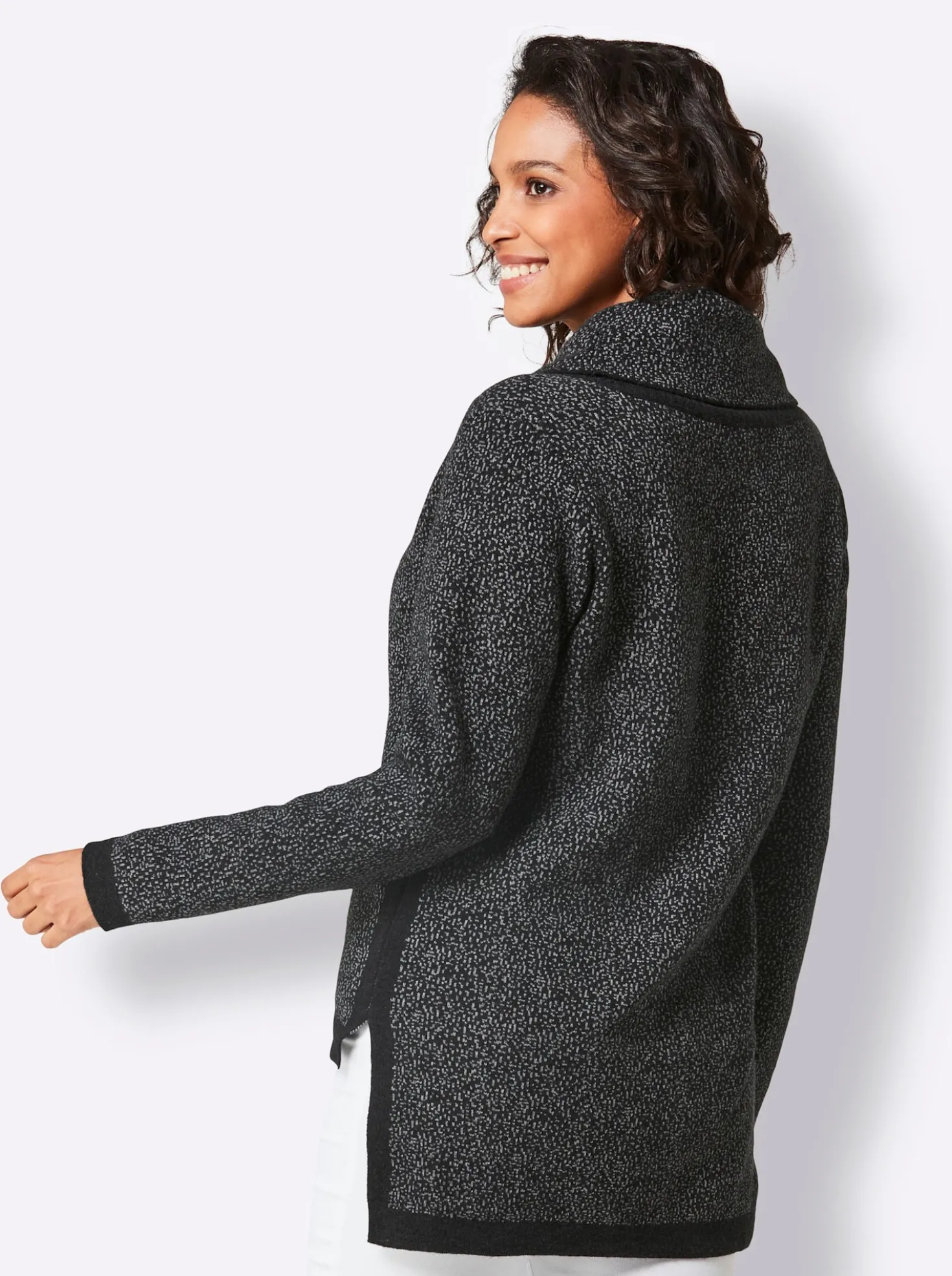 Jacquard-Pullover mit Rollkragen