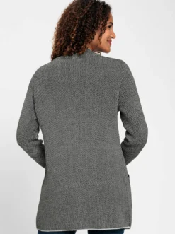 Jacquardstrickjacke mit Stehkragen