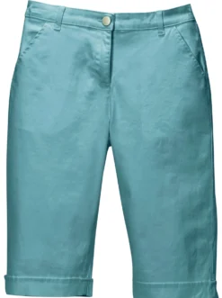 Jeansbermudas mit Dehnbund hinten