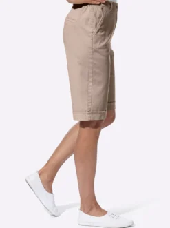 Jeansbermudas mit Dehnbund hinten