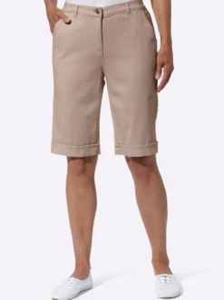 Jeansbermudas mit Dehnbund hinten