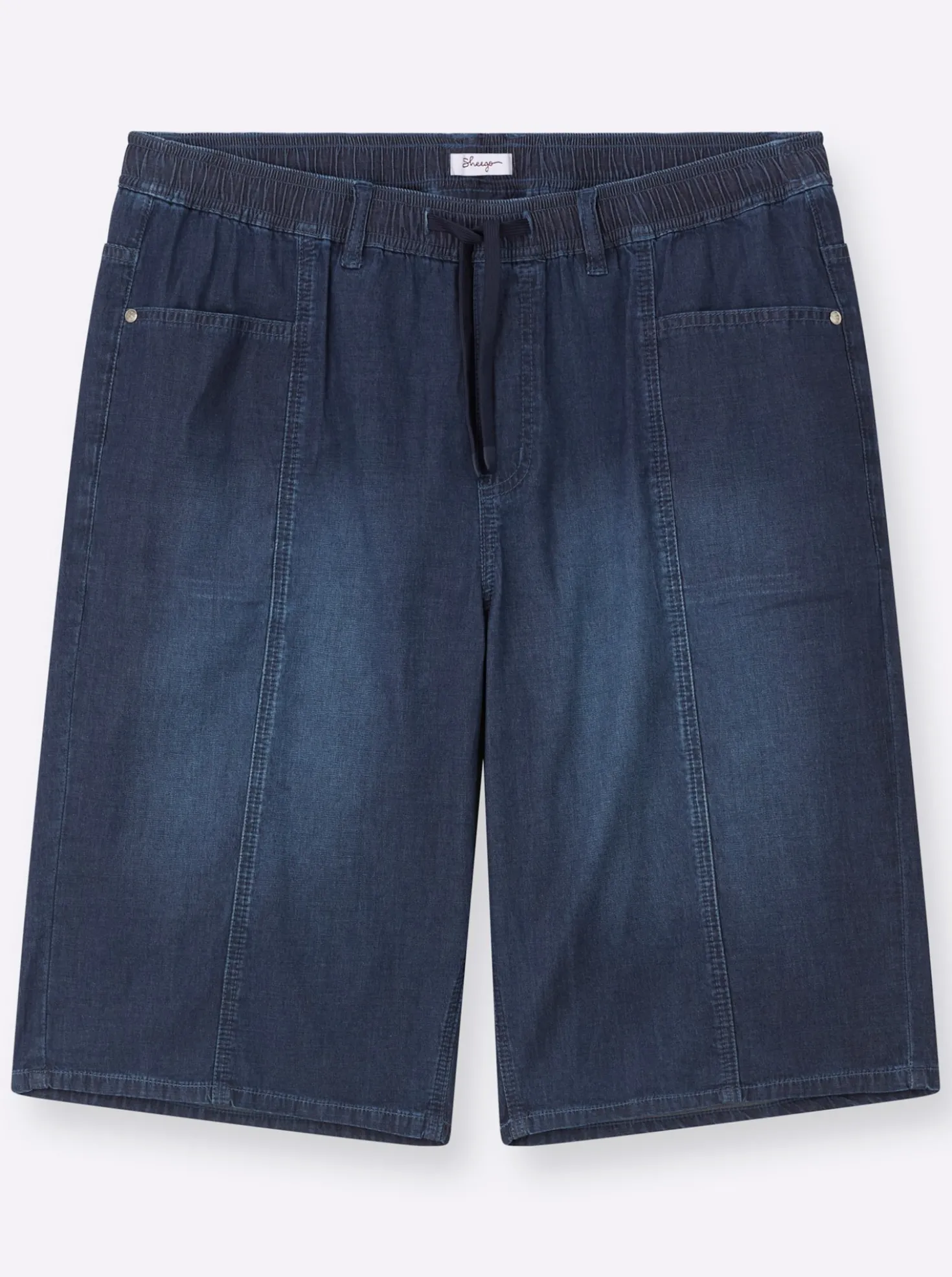 Jeansbermudas mit Rundum-Dehnbund