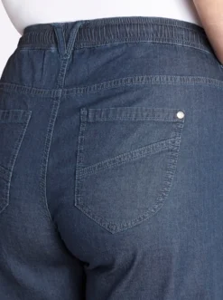 Jeansbermudas mit Rundum-Dehnbund