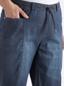 Jeansbermudas mit Rundum-Dehnbund