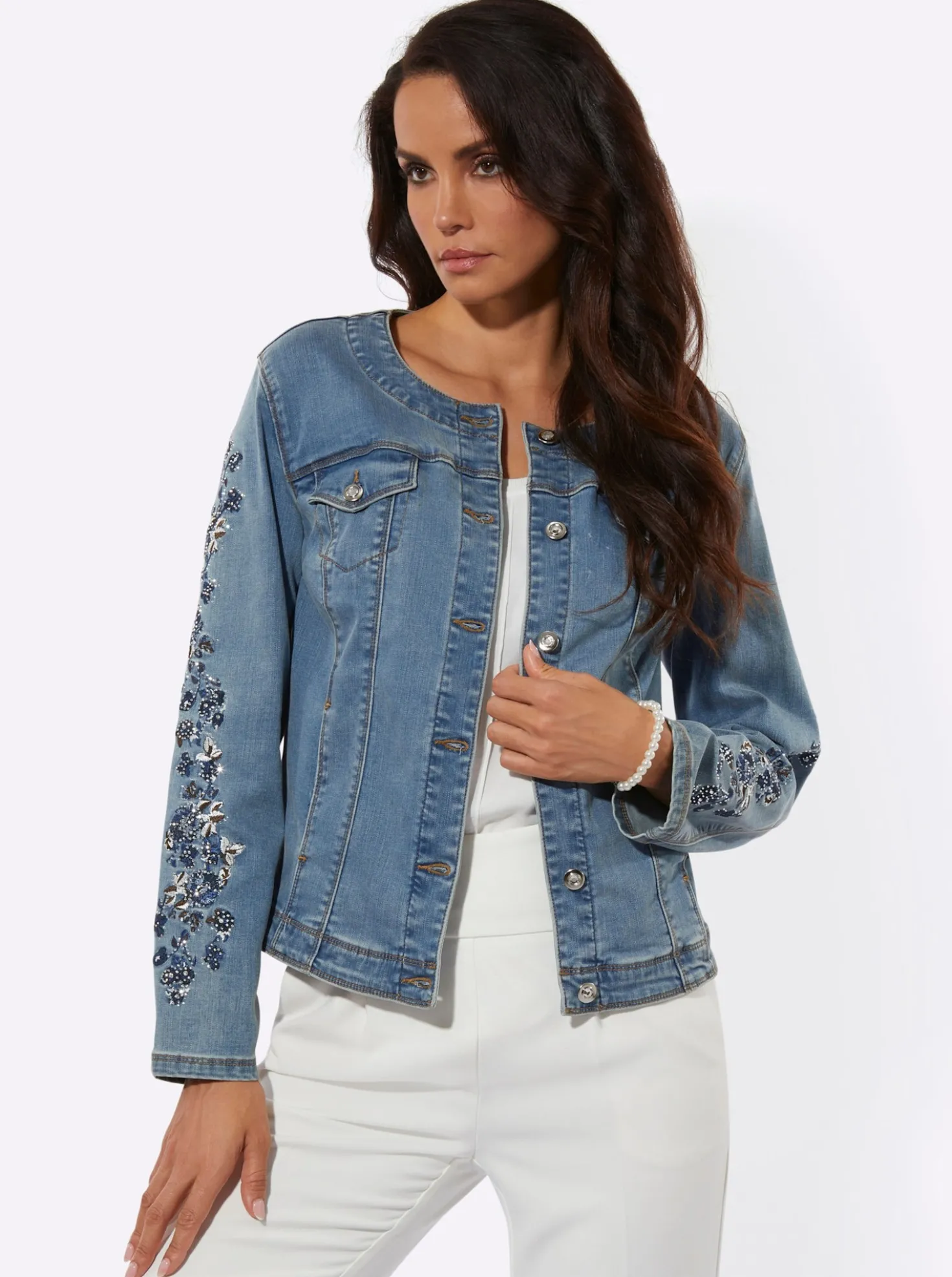 Jeansblazer mit Baumwolle