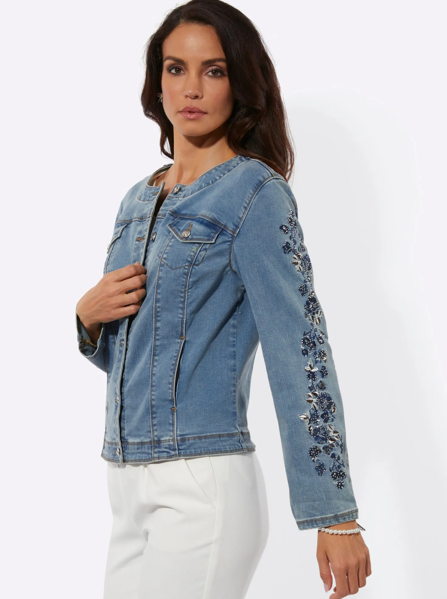 Jeansblazer mit Baumwolle