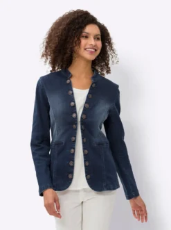 Jeansblazer mit Häkchenverschluss