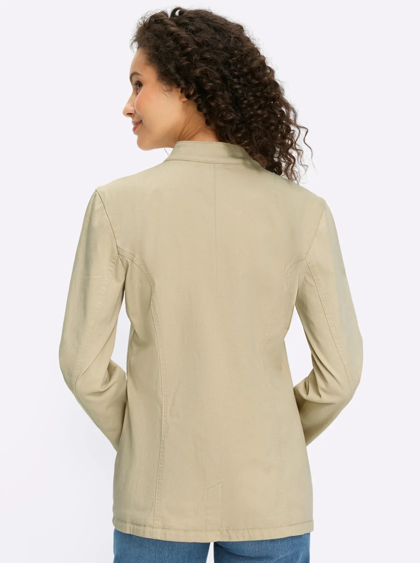 Jeansblazer mit Häkchenverschluss