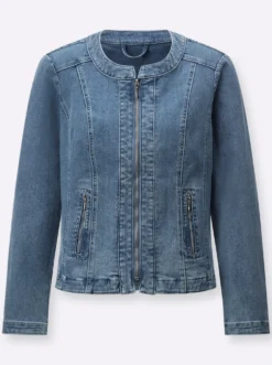 Jeansblazer mit Schulterpolstern