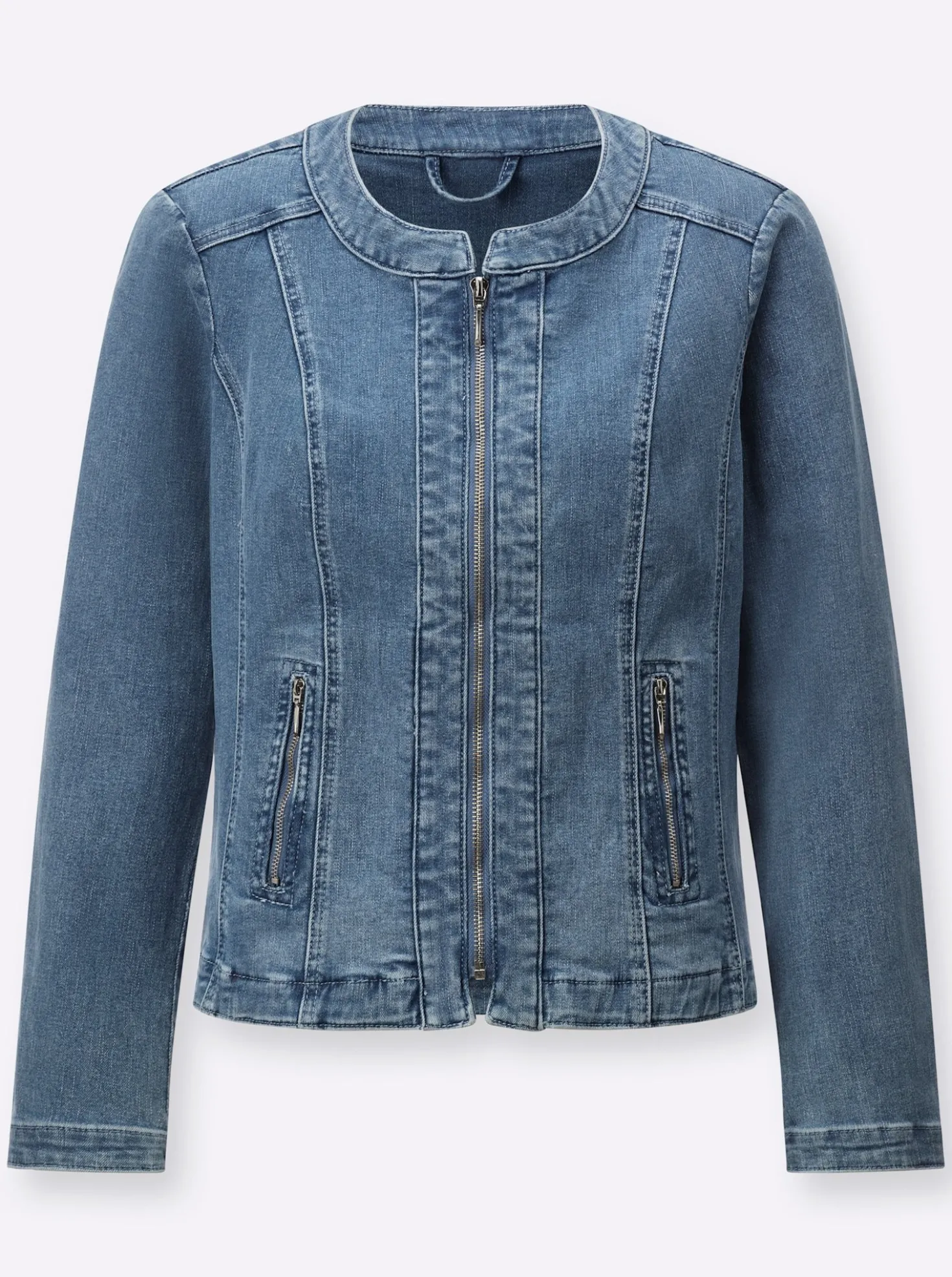 Jeansblazer mit Schulterpolstern
