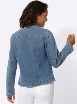 Jeansblazer mit Schulterpolstern