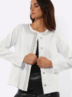 Jeansblazer mit seitlichen Nahttaschen