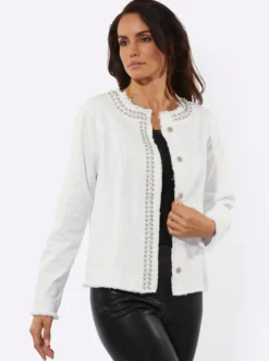 Jeansblazer mit seitlichen Nahttaschen