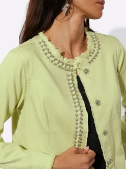 Jeansblazer mit seitlichen Nahttaschen
