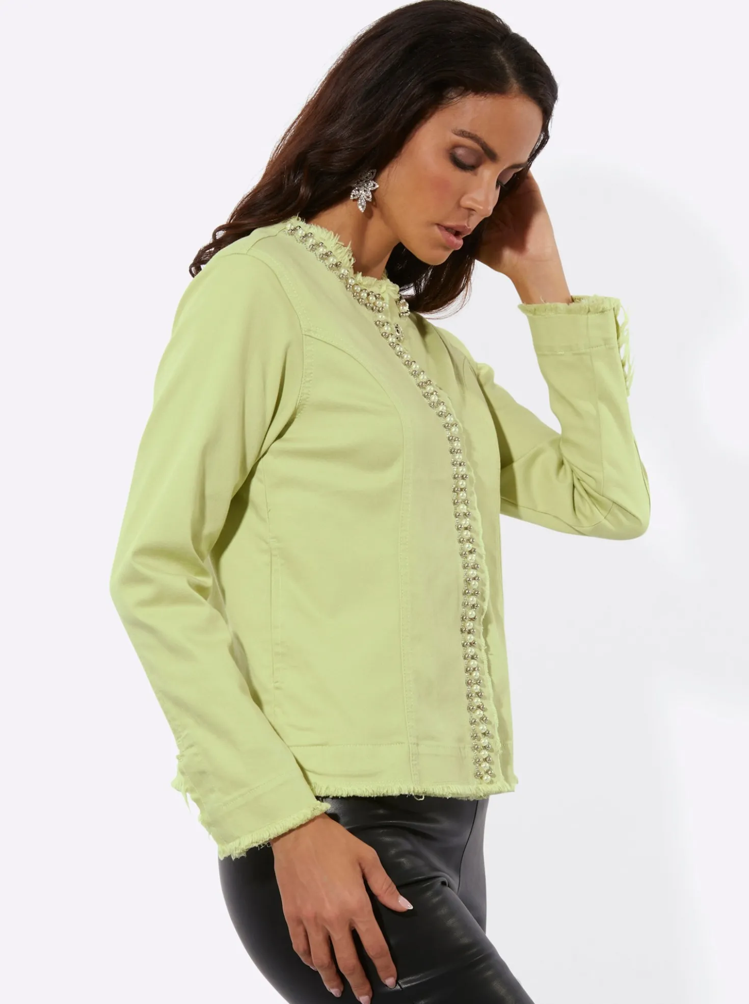 Jeansblazer mit seitlichen Nahttaschen