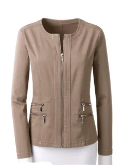 Jeansblazer mit Zier-Reißverschlüssen