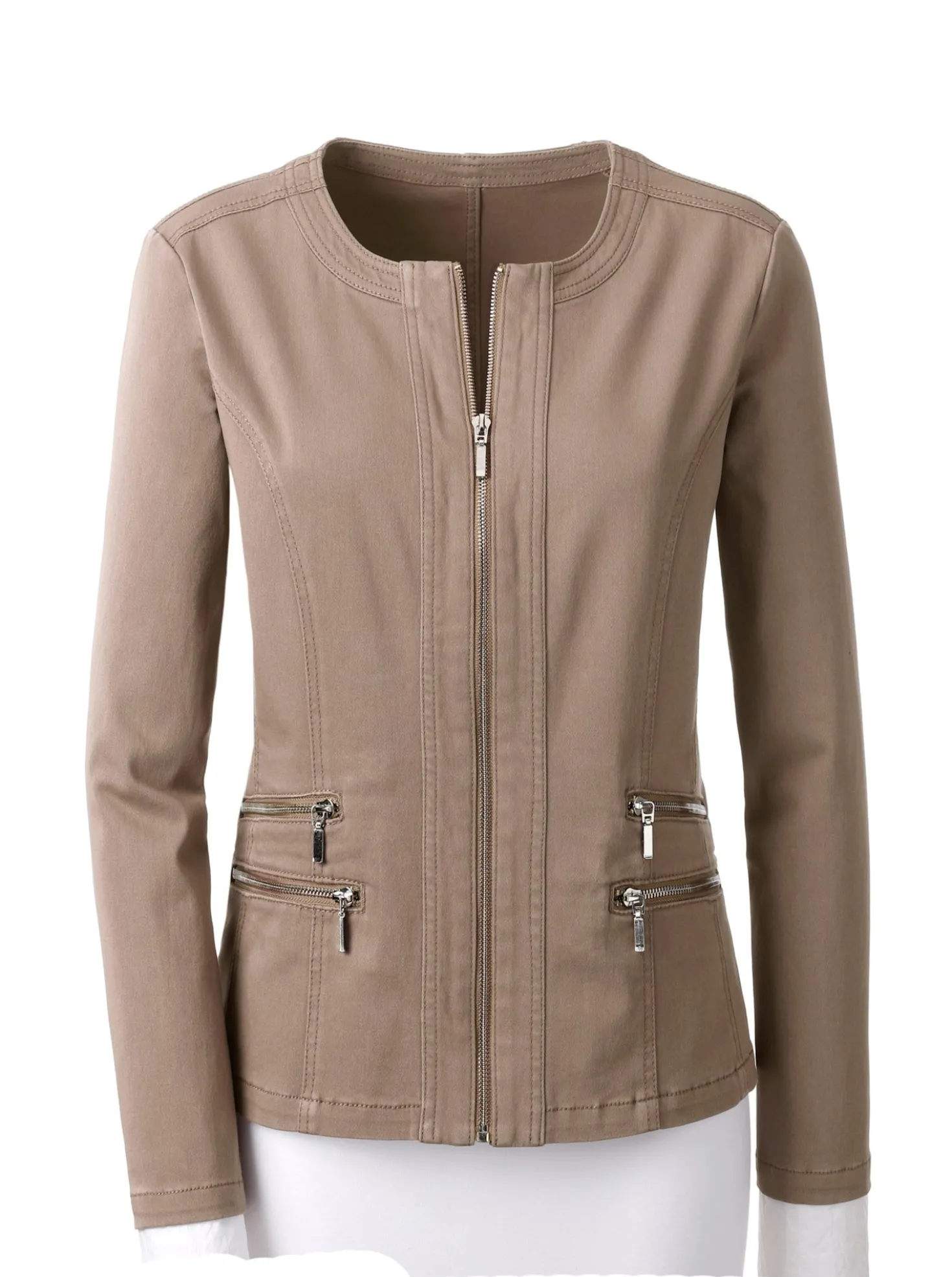 Jeansblazer mit Zier-Reißverschlüssen