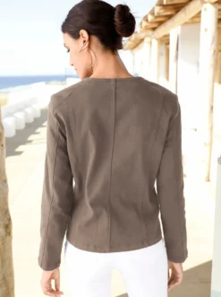 Jeansblazer mit Zier-Reißverschlüssen