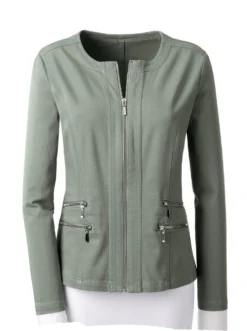 Jeansblazer mit Zier-Reißverschlüssen