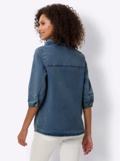 Jeansbluse in leichter Used-Waschung