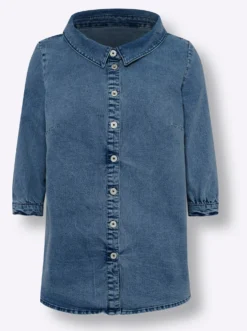 Jeansbluse in leichter Used-Waschung