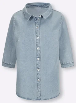Jeansbluse in leichter Used-Waschung