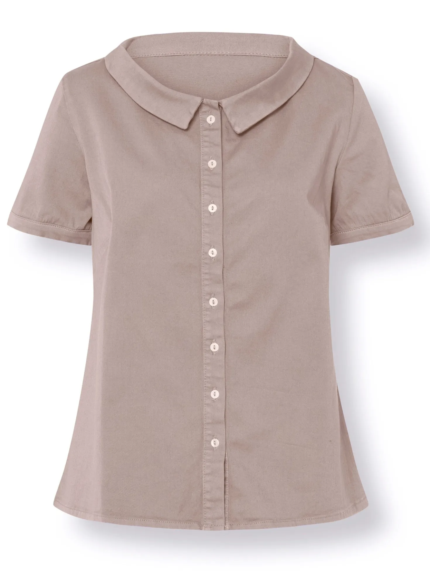 Jeansbluse mit Bubikragen