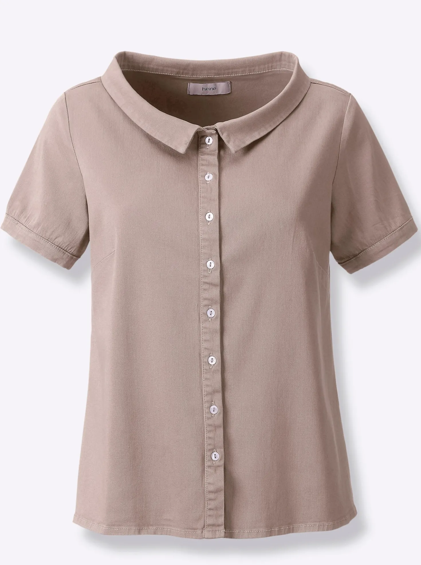 Jeansbluse mit Bubikragen