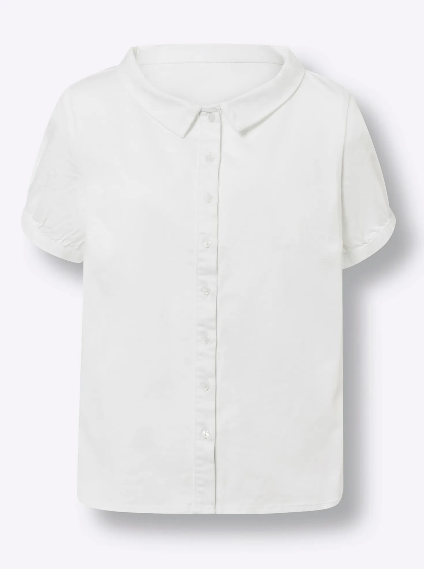 Jeansbluse mit Bubikragen