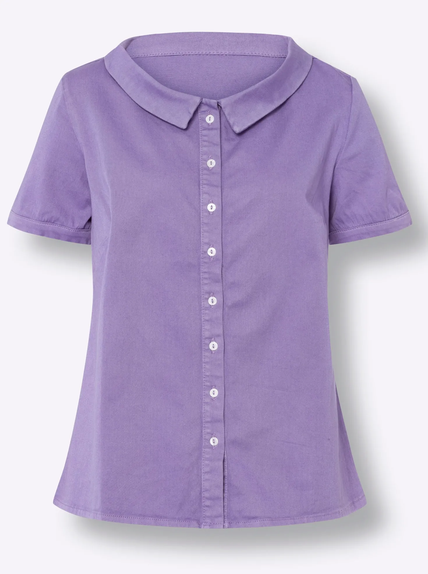 Jeansbluse mit Bubikragen
