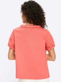 Jeansbluse mit Bubikragen