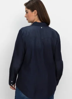 Jeansbluse mit Druckknöpfen