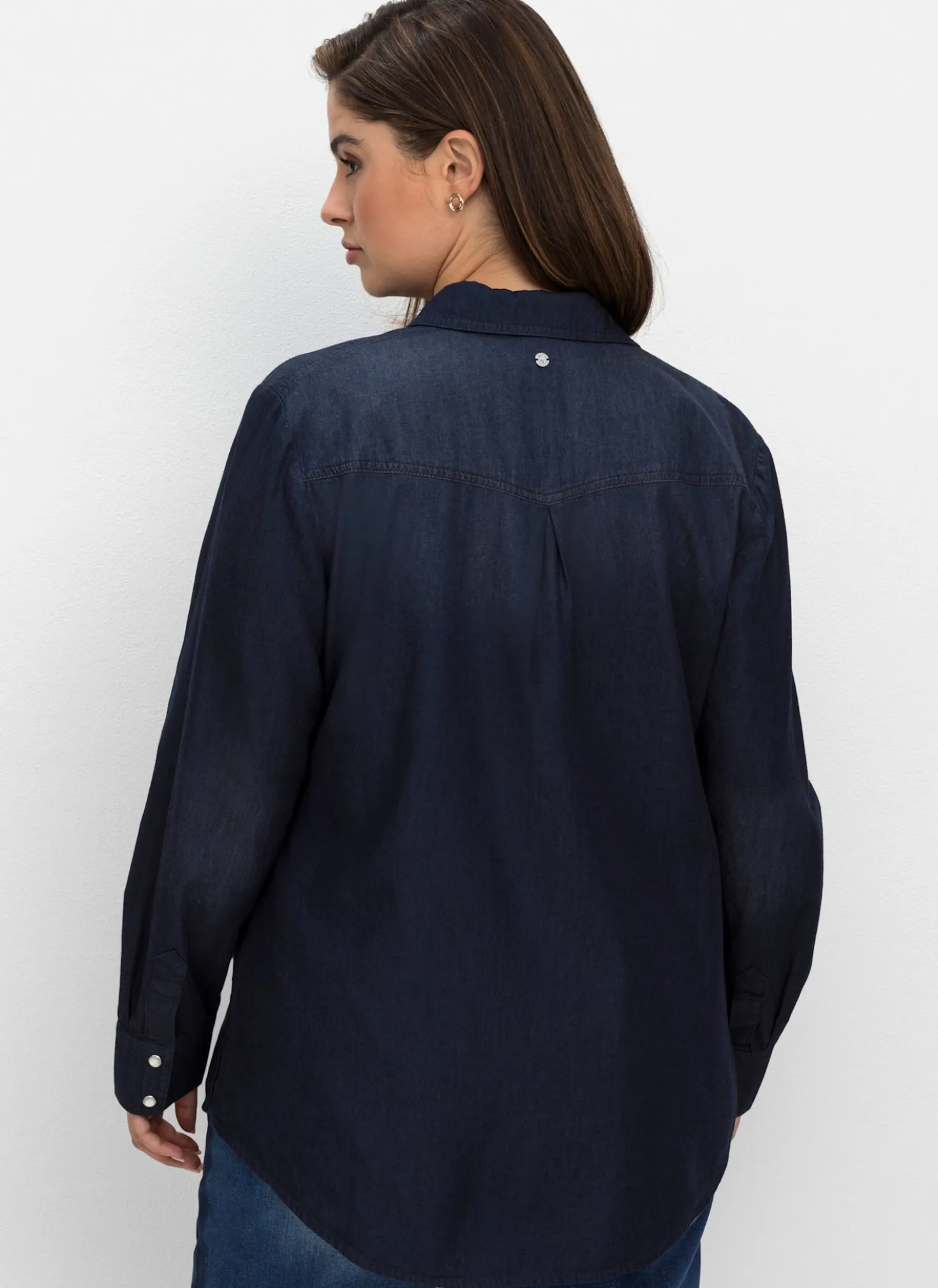 Jeansbluse mit Druckknöpfen