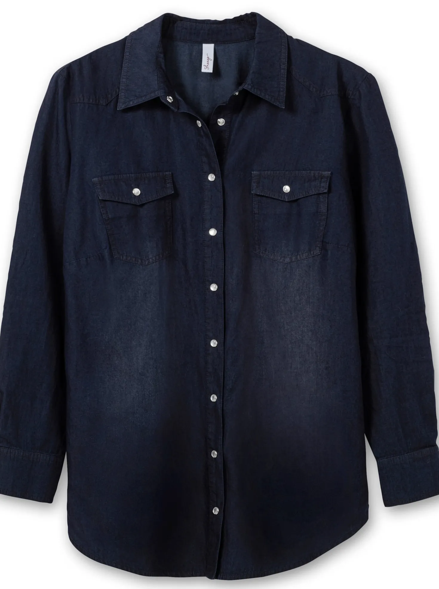 Jeansbluse mit Druckknöpfen