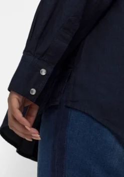 Jeansbluse mit Druckknöpfen