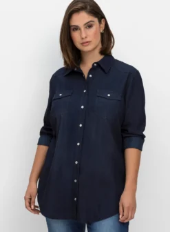 Jeansbluse mit Druckknöpfen