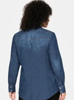 Jeansbluse mit Druckknöpfen