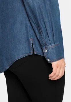 Jeansbluse mit Druckknöpfen