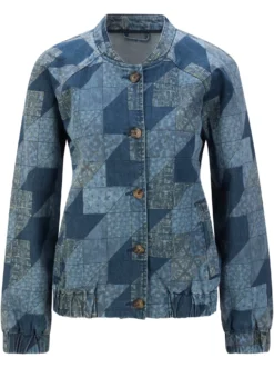 Jeansjacke in Patchwork-Optik