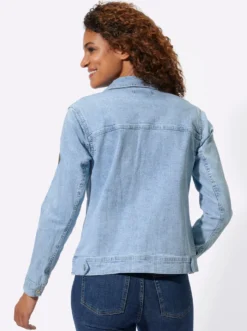Jeansjacke mit Knopfmanschetten