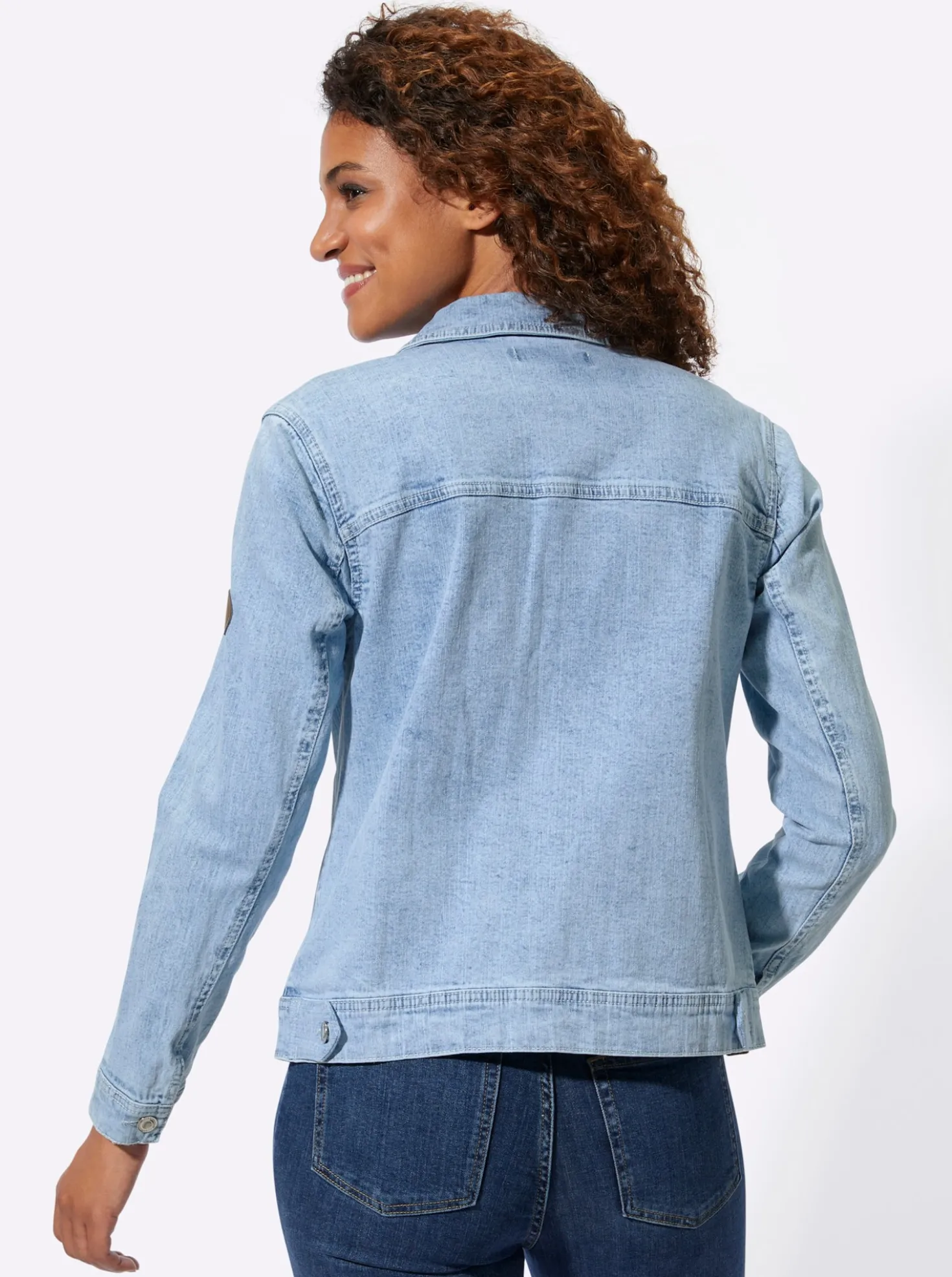 Jeansjacke mit Knopfmanschetten