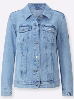 Jeansjacke mit Knopfmanschetten