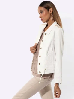 Jeansjacke mit weitenregulierbarem Saum