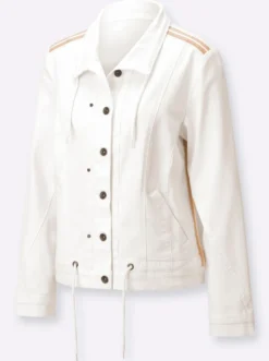 Jeansjacke mit weitenregulierbarem Saum