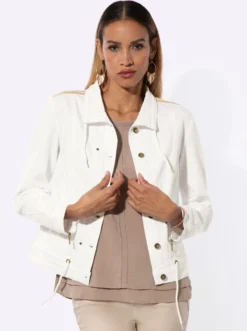 Jeansjacke mit weitenregulierbarem Saum