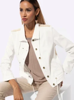 Jeansjacke mit weitenregulierbarem Saum