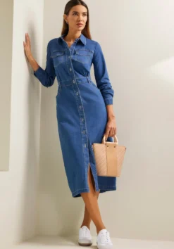 Jeanskleid mit Knopfleiste
